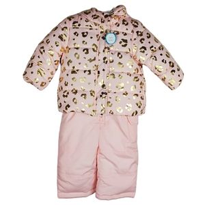 {Carters} Pink Animal Print 2 Piece Snowsuit